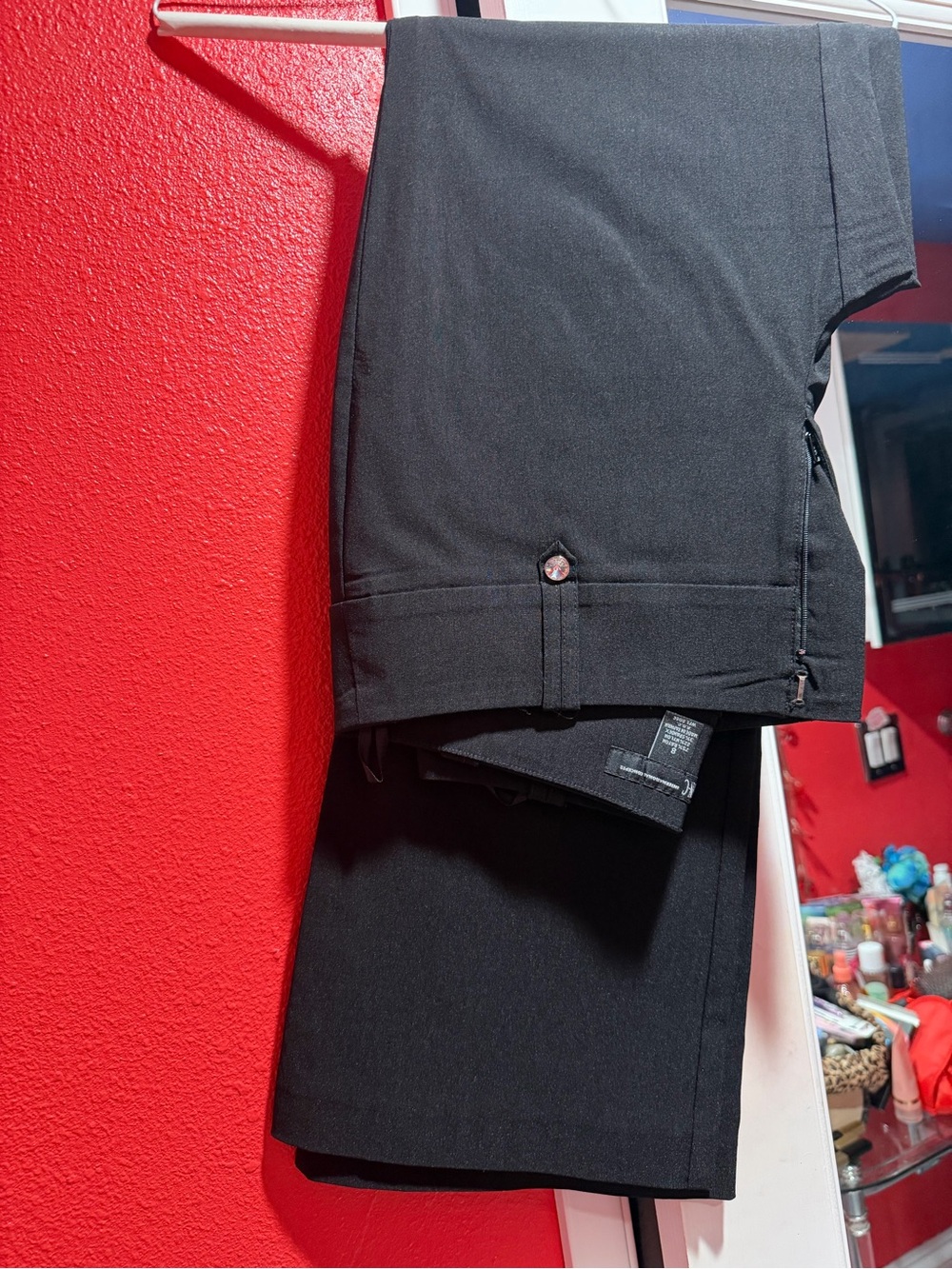 INC International Concepts Black Women's Dress Pants - Straight Leg